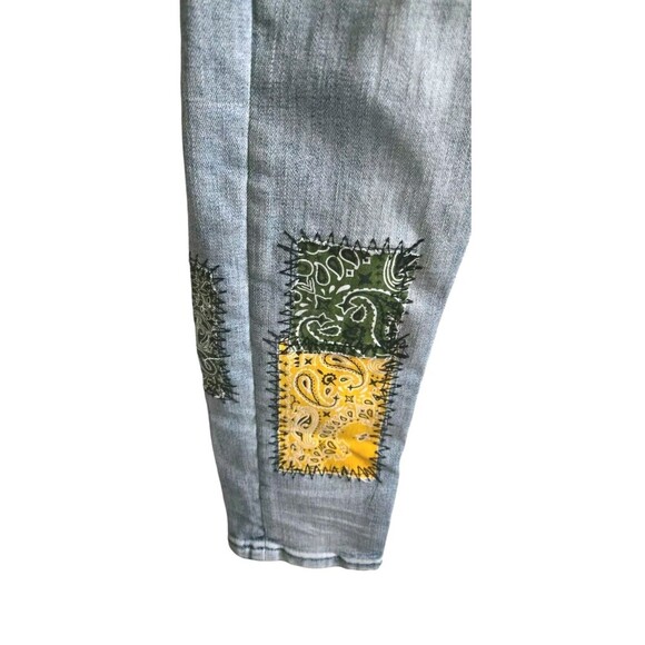 Serenede Patchwork Jeans Men's 30 Blue Distressed Free World Stretch Skinny - Picture 4 of 9